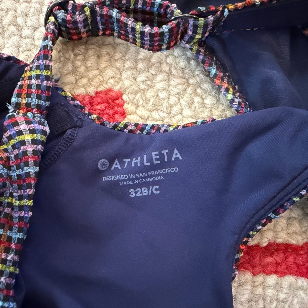 Athleta Checkered Full Coverage Bikini with High Waisted Bottom - Picture 5 of 5